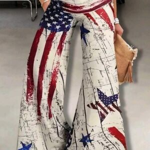 Star-Spangled Wide-Leg Women's Pants